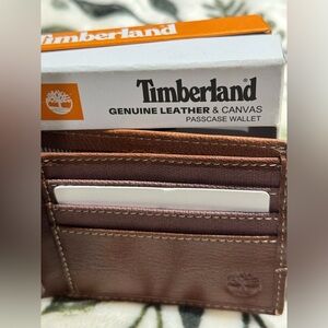 NWT Timberland CANVAS & LEATHER MENS WALLET: Baseline Slimfold Wallet for men